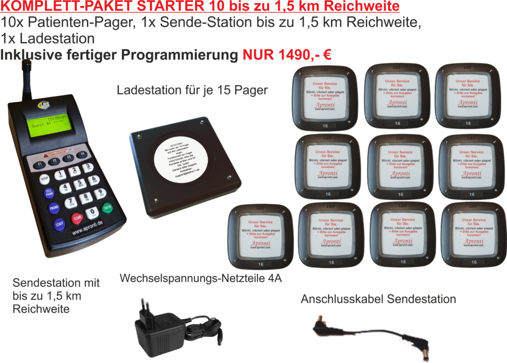 STARTERPaket. PatientenPager ohne TextAnzeige ArztPager