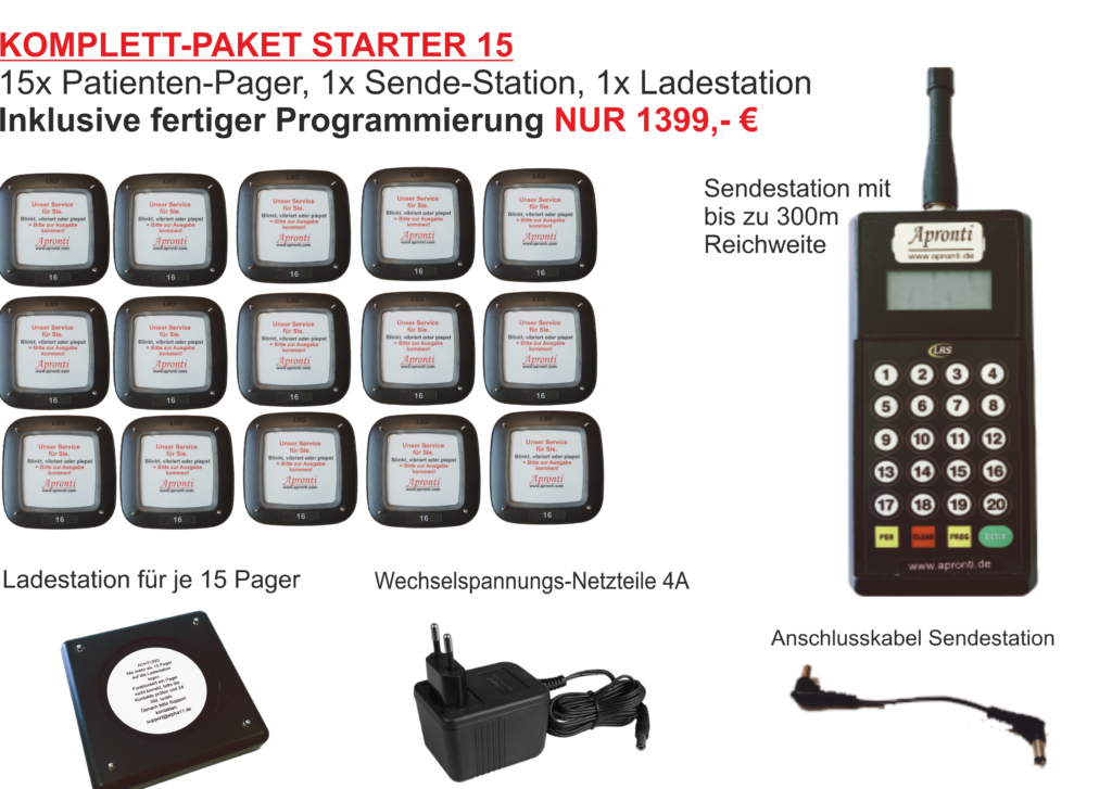 STARTERPaket. PatientenPager ohne TextAnzeige ArztPager