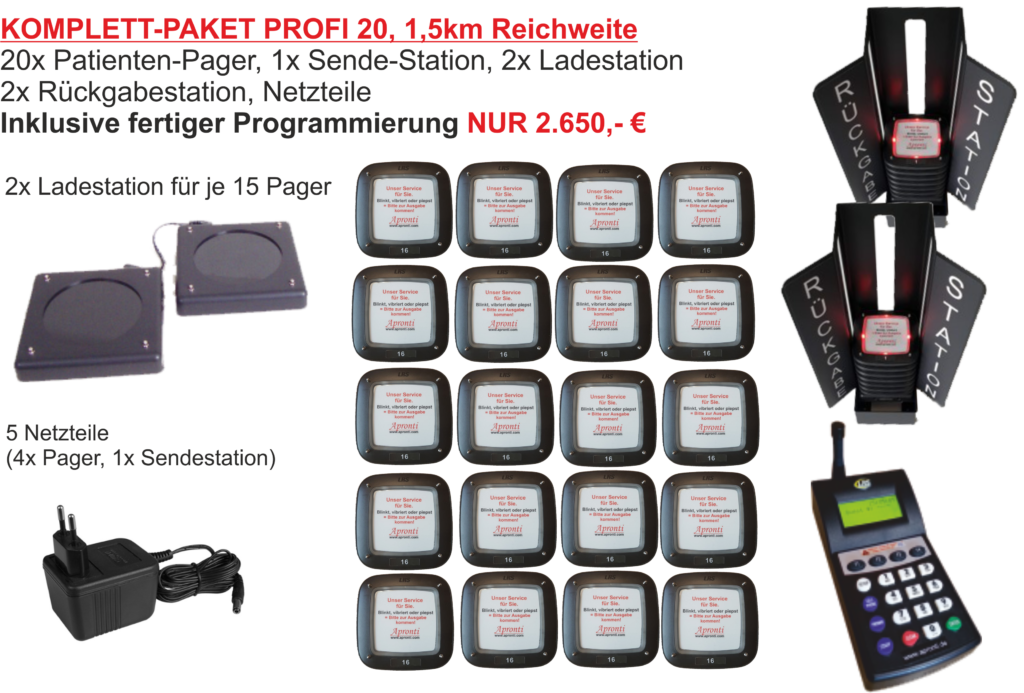 PROFIPaket. PatientenPager ohne TextAnzeige ArztPager