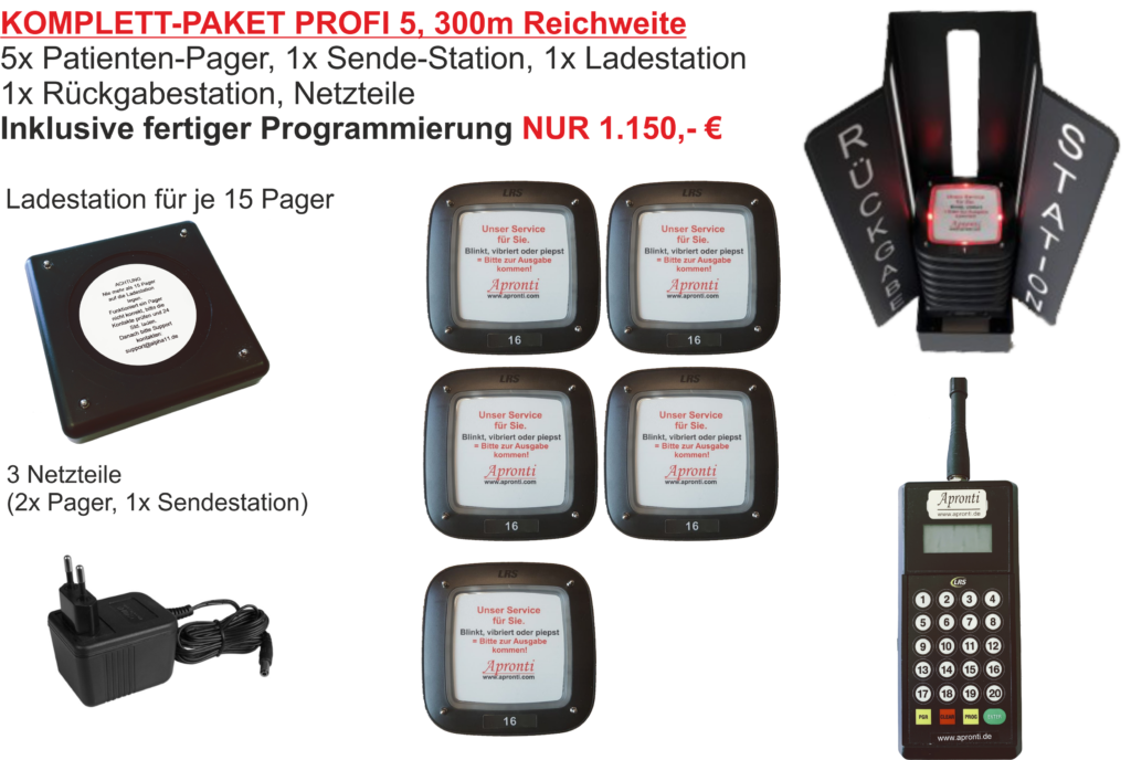 PROFIPaket. PatientenPager ohne TextAnzeige ArztPager