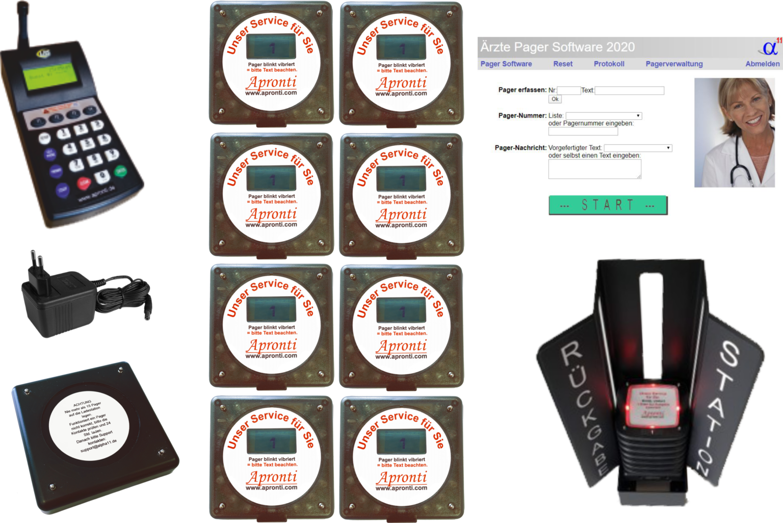 Fertige Komplettpakete ArztPager, Patientenpager, Praxis
